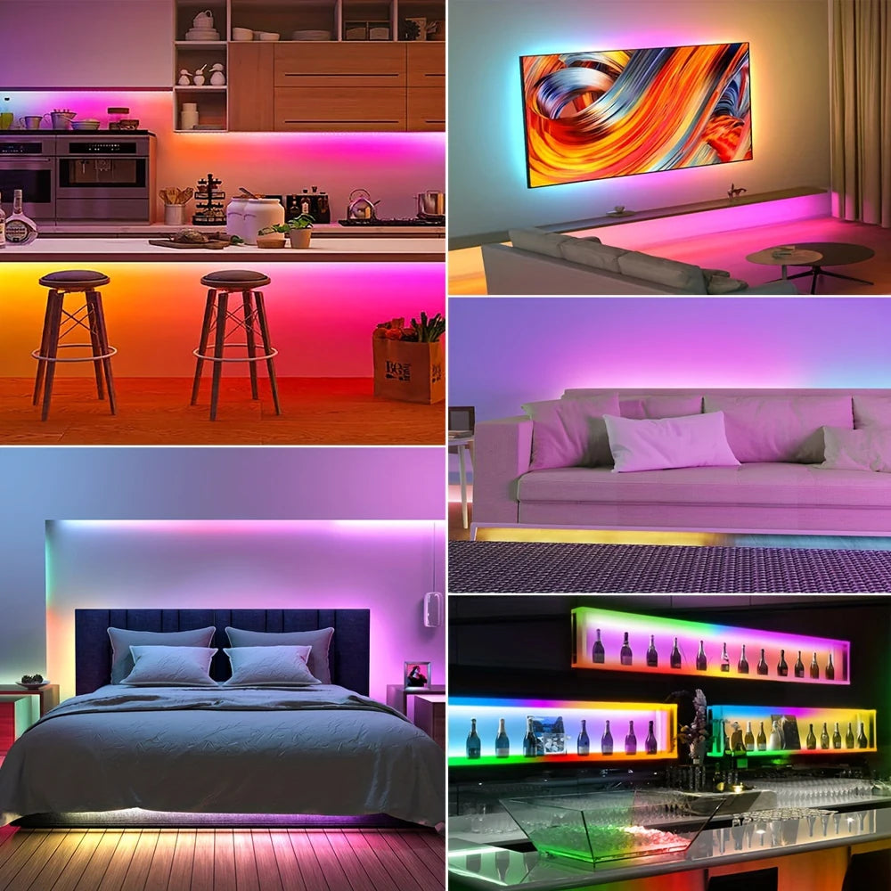 Led Lights for TV APP Control Music Sync RGBIC Rainbow Chasing Effect Led Strip Lights for TV Home Bedroom Gaming Decor Led Tape