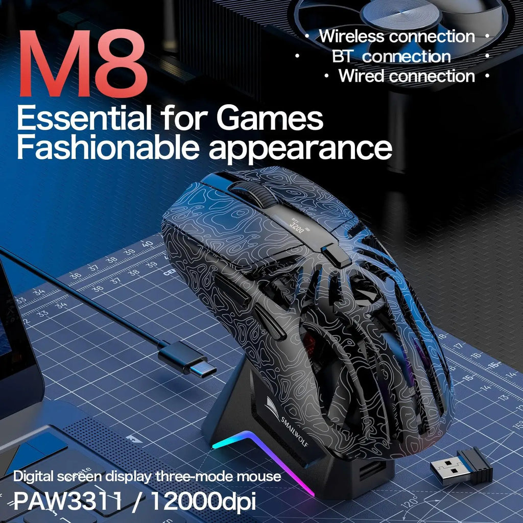 M8 Gaming Mouse with 6 Buttons, 1000Hz Polling Rate and 300IPS Sensor