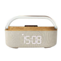 15W Wireless Charger Alarm Clock Bluetooth Speaker LED Smart Digital Clock USB Fast Charger Desktop Clock with Fm Radio
