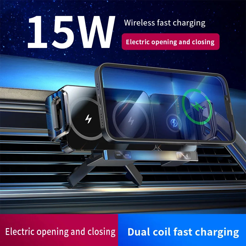 Multifunctional Universal Car Magnetic 360 Flexible Magnetic Wireless Chargers Phone Car Holder Mount iPad Wireless Car Charger