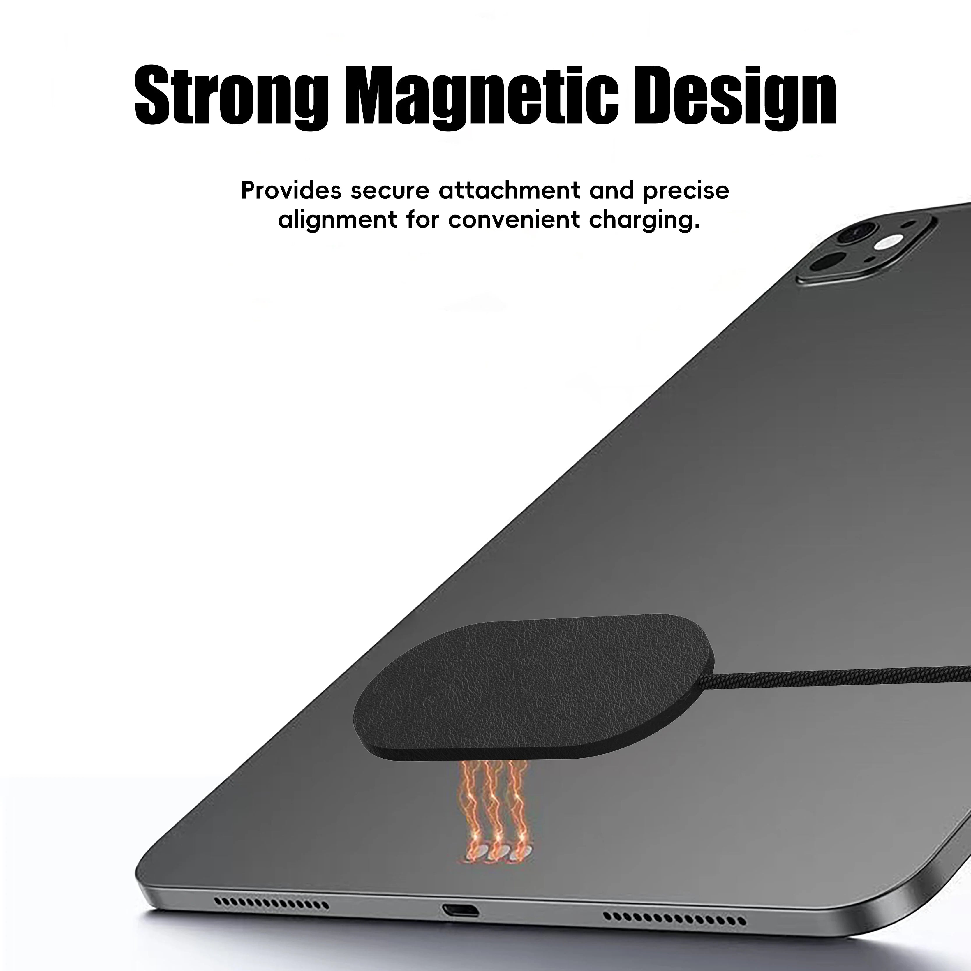 Dropshipping Product Leather Texture 1m Long Strong USB-C Port Magnetic Wireless Charger for Pad 11-inch 12.9 Inch 13 Inch U27