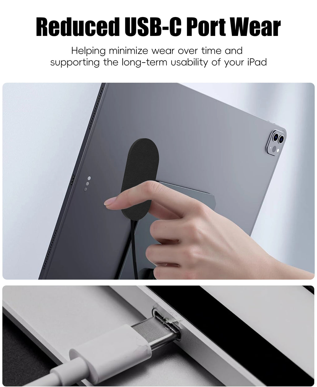 Dropshipping Product Leather Texture 1m Long Strong USB-C Port Magnetic Wireless Charger for Pad 11-inch 12.9 Inch 13 Inch U27