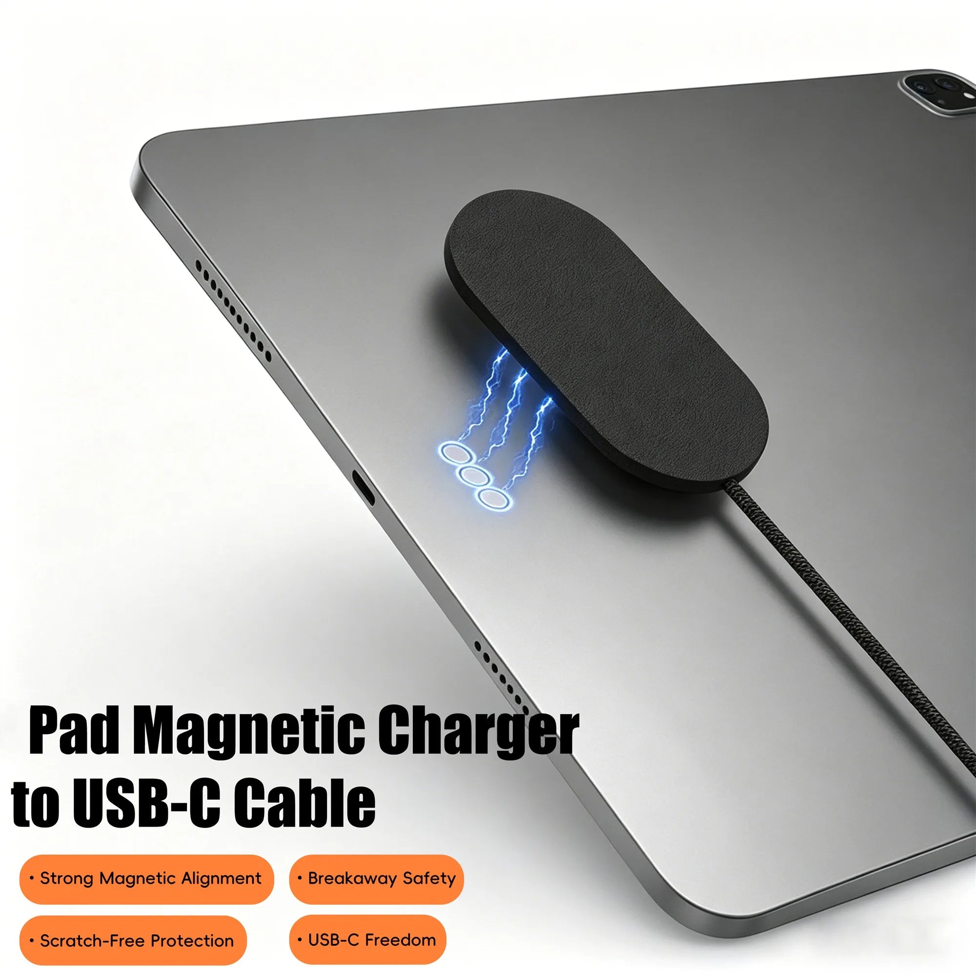 Dropshipping Product Leather Texture 1m Long Strong USB-C Port Magnetic Wireless Charger for Pad 11-inch 12.9 Inch 13 Inch U27