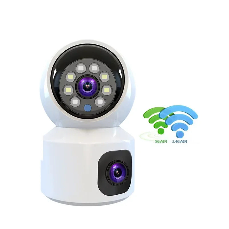 Dual Lens V380 PTZ Indoor Security Camera HD 4MP Night Vision with Two-Way Audio Home Security Baby Monitoring
