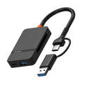 8-in-1 USB 3.0/Type-C Card Reader ABS Material Smart OTG SM Card Mobile Phone Computer Easy External Card Read Black