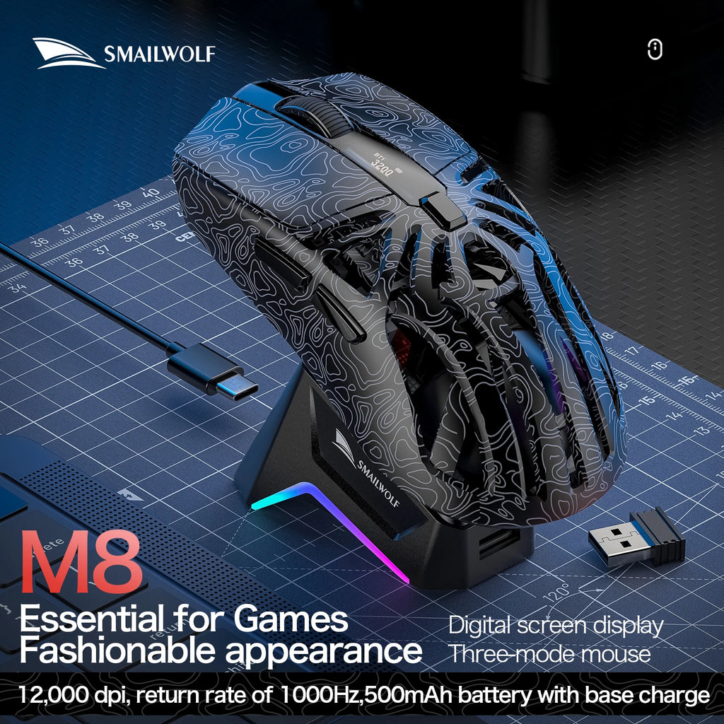 M8 Gaming Mouse with 6 Buttons, 1000Hz Polling Rate and 300IPS Sensor