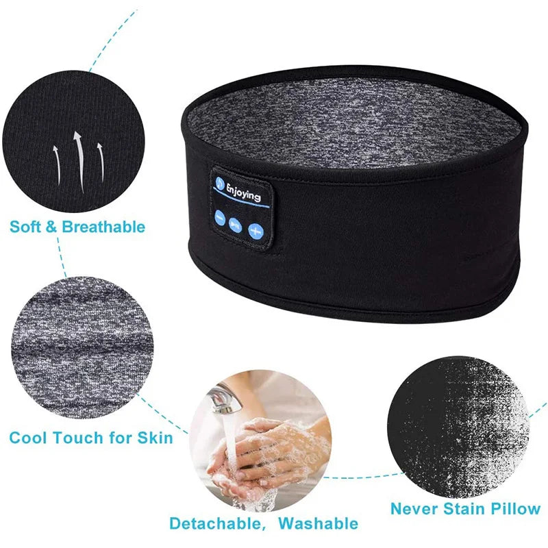Bluetooth 5.0 Earphones Sports Sleeping Headband Elastic Wireless Headphone Music Eye Mask Wireless Bluetooth Headset Headband