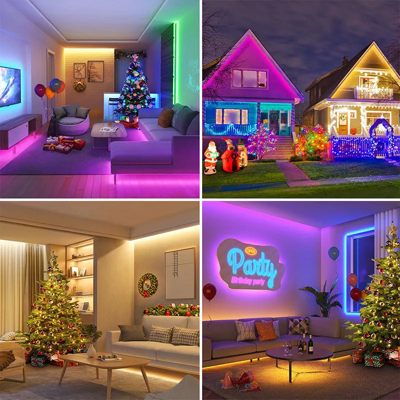 RGB LED Strip Light 24Key Remote Control Flexible Lamp Tape 2835 SMD Diode Ribbon TV Backlight For Home Christmas Party Decor
