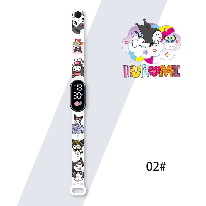 New Kuromi Girls Watches for Kids Sport Wristband Touch Bracelet Waterproof Children Digital Watch Women Clock relogio montre