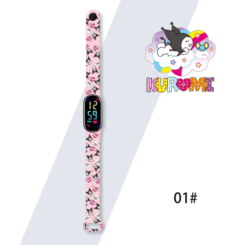 New Kuromi Girls Watches for Kids Sport Wristband Touch Bracelet Waterproof Children Digital Watch Women Clock relogio montre