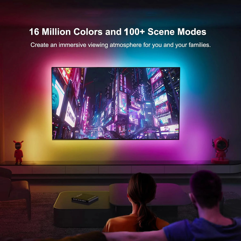Led Lights for TV APP Control Music Sync RGBIC Rainbow Chasing Effect Led Strip Lights for TV Home Bedroom Gaming Decor Led Tape