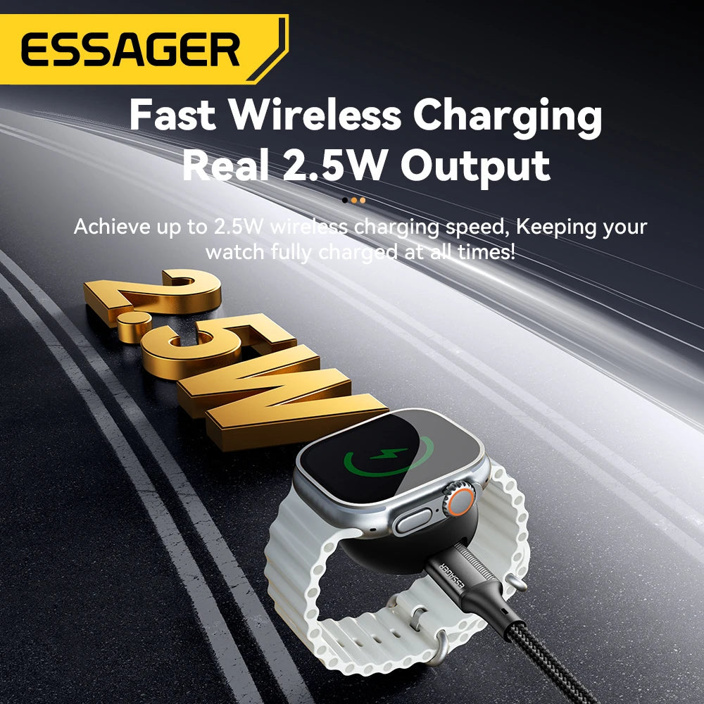 Essager USB C Wireless Charger for Apple IWatch 9 8 SE Ultra Protable Magnetic Charger Charging Dock Station Type C Watch Charge