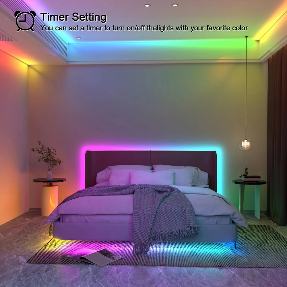 Led Lights for TV APP Control Music Sync RGBIC Rainbow Chasing Effect Led Strip Lights for TV Home Bedroom Gaming Decor Led Tape