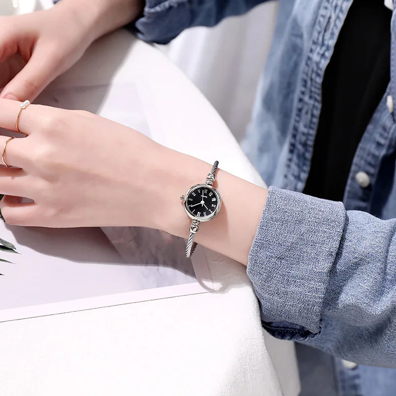 Couple Style Gold Sliver Bracelet Minimalist Wristwatch Fashion Steel Strap Women's Quartz Watch Brand Casual Women's Watcht Set