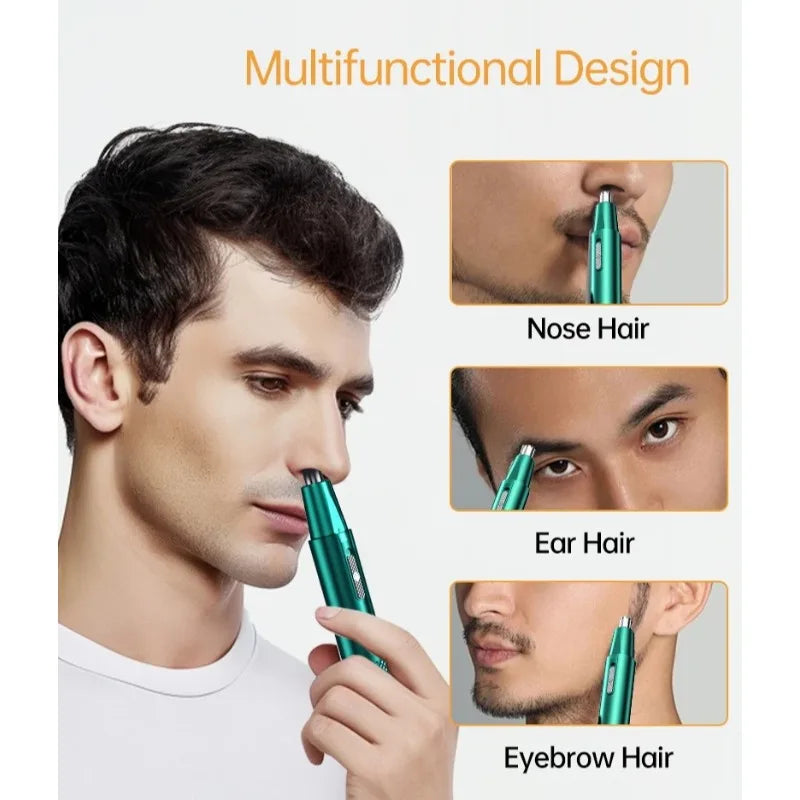 1pcProfessional Nose Hair Trimmer - Compact & Portable,USB Rechargeable Gentle on SkinWaterproof Blades for Easy Cleaning