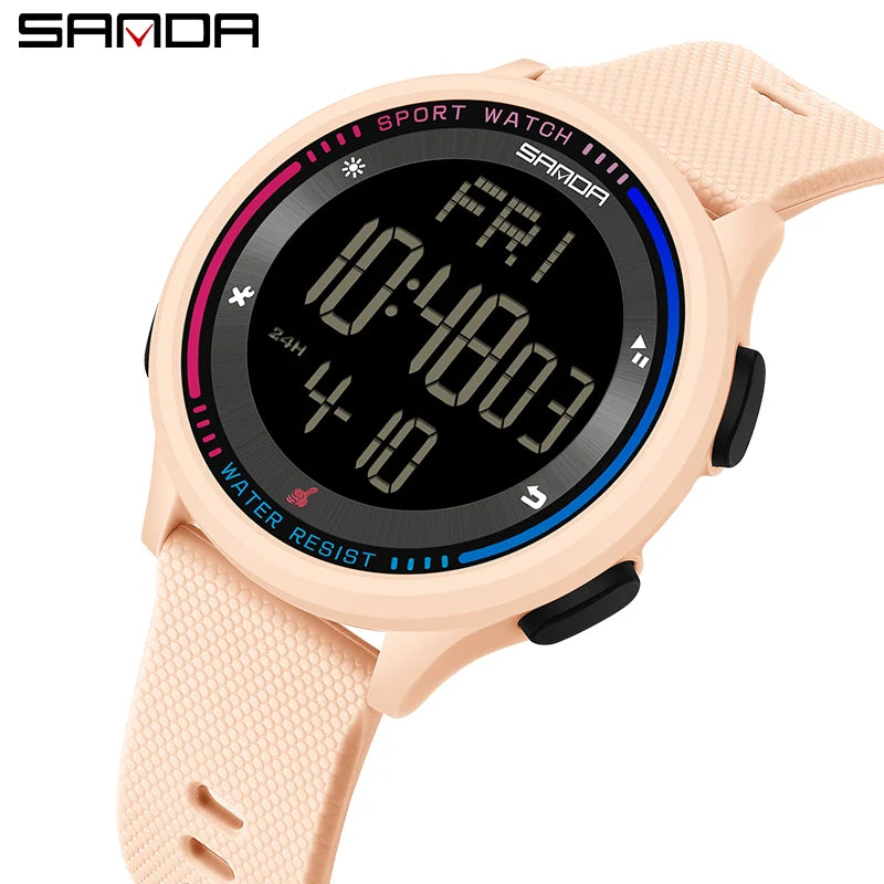 Men's Electronic Watch Large Number Reading time Display Clock Outdoor Sports Stopwatch 50m Waterproof Watch Boys Girls Watches