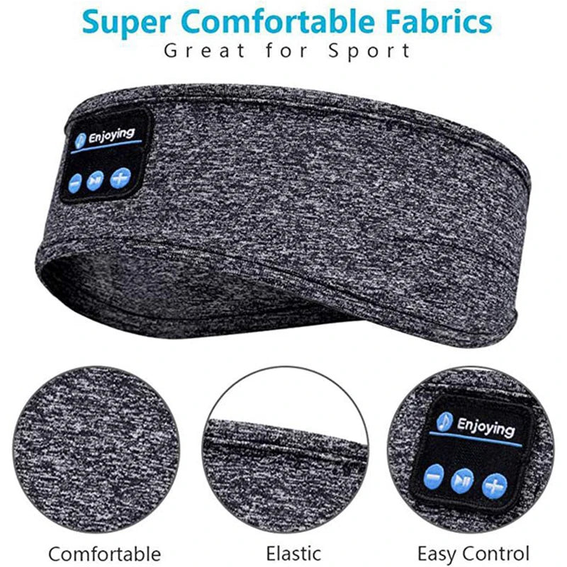 Bluetooth 5.0 Earphones Sports Sleeping Headband Elastic Wireless Headphone Music Eye Mask Wireless Bluetooth Headset Headband