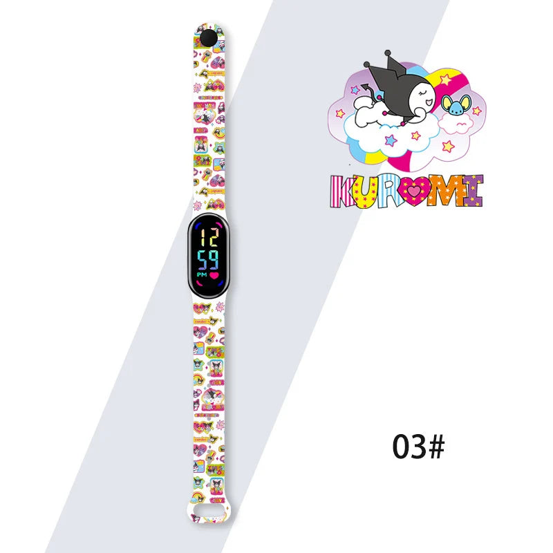 New Kuromi Girls Watches for Kids Sport Wristband Touch Bracelet Waterproof Children Digital Watch Women Clock relogio montre