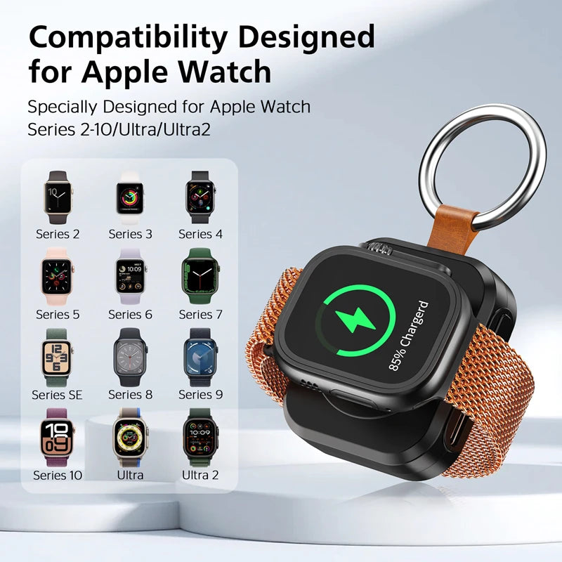 OnePlus Mini Magnetic Watch Wireless Charger For IWatch Portable Power Bank Charging For Watch 10 9 8 7 6 5 Se Ultra Series