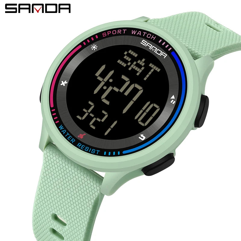Men's Electronic Watch Large Number Reading time Display Clock Outdoor Sports Stopwatch 50m Waterproof Watch Boys Girls Watches
