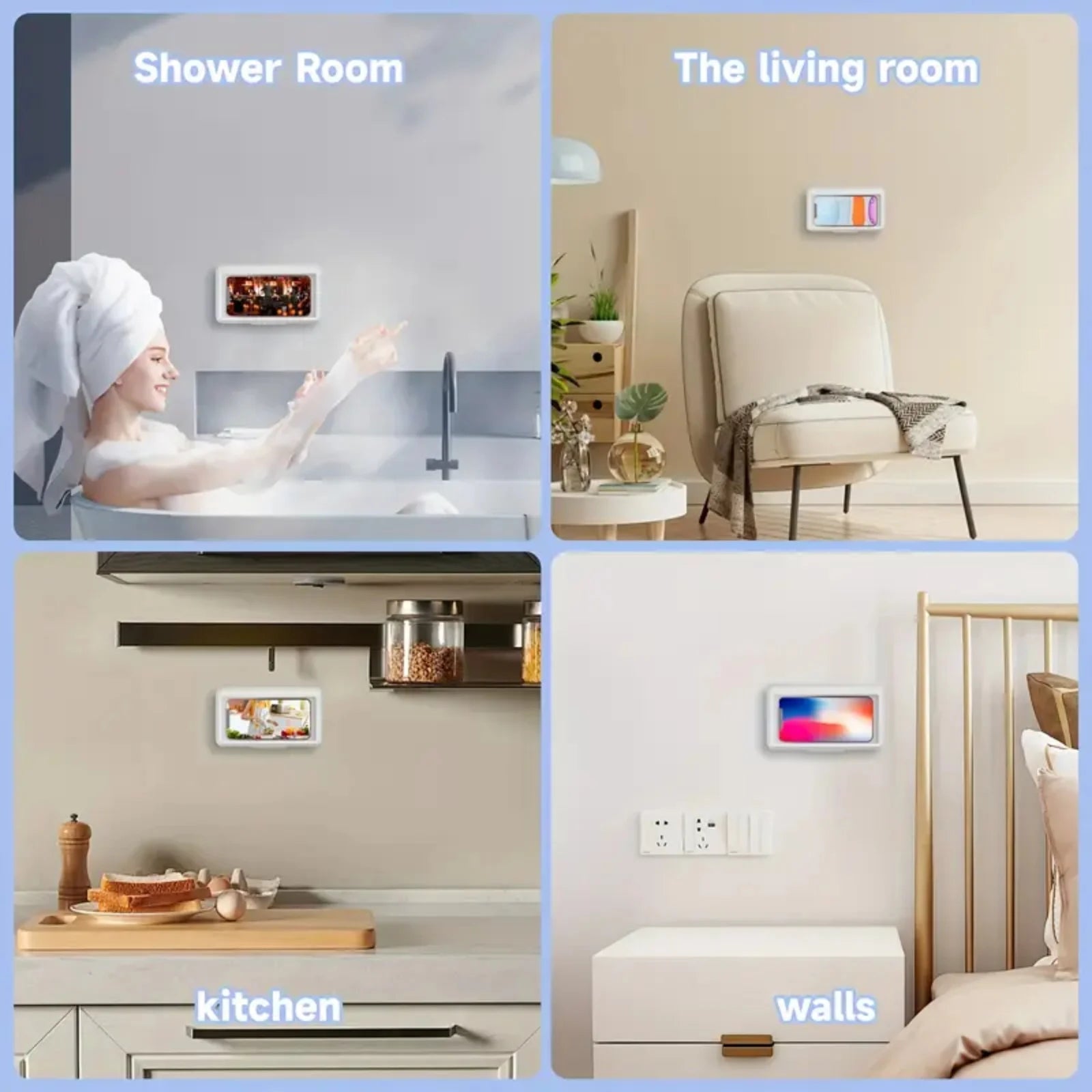 Fixed Universal Waterproof and Anti-fog Mobile Phone Case for Bathroom Shower Phone Holder Waterproof Can Touched Shower Phone