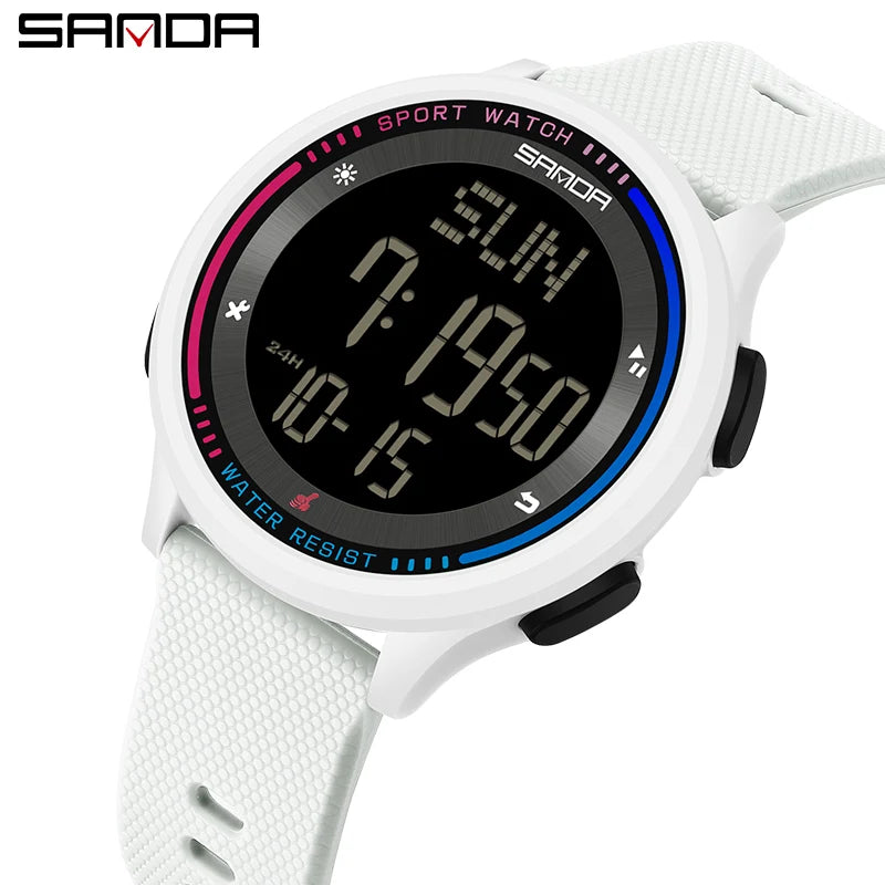 Men's Electronic Watch Large Number Reading time Display Clock Outdoor Sports Stopwatch 50m Waterproof Watch Boys Girls Watches
