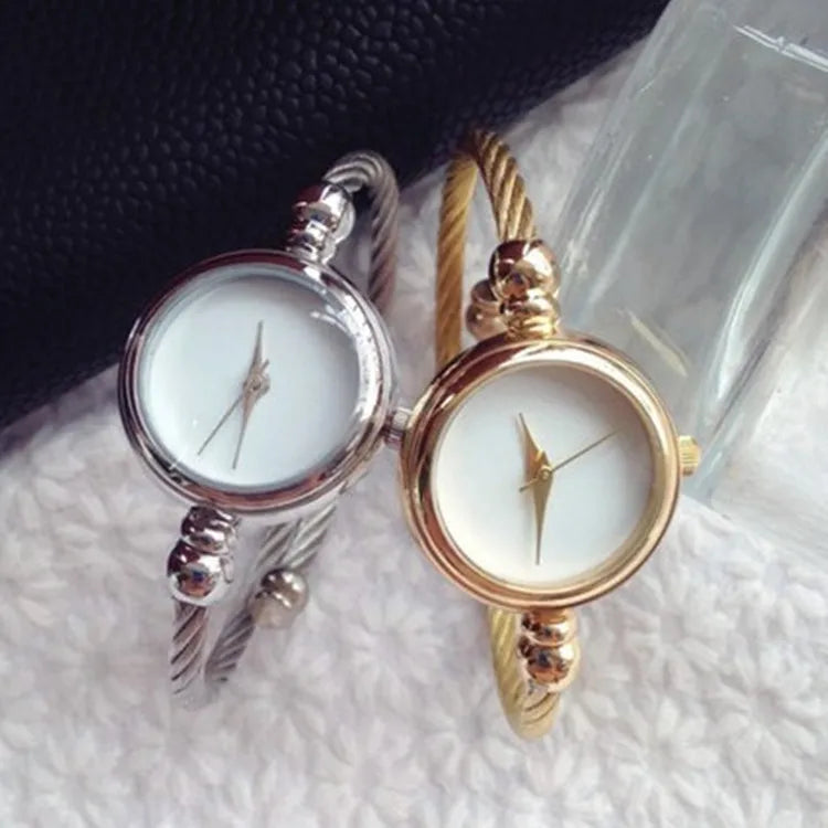 Couple Style Gold Sliver Bracelet Minimalist Wristwatch Fashion Steel Strap Women's Quartz Watch Brand Casual Women's Watcht Set
