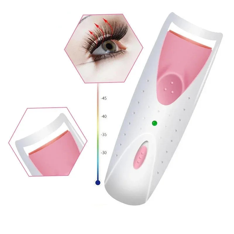 Electric Heated Eyelash Curler for Women Long Lasting Automatic Eye Lash Perm Tool New Makeup Accessory Heated Lashes Clip