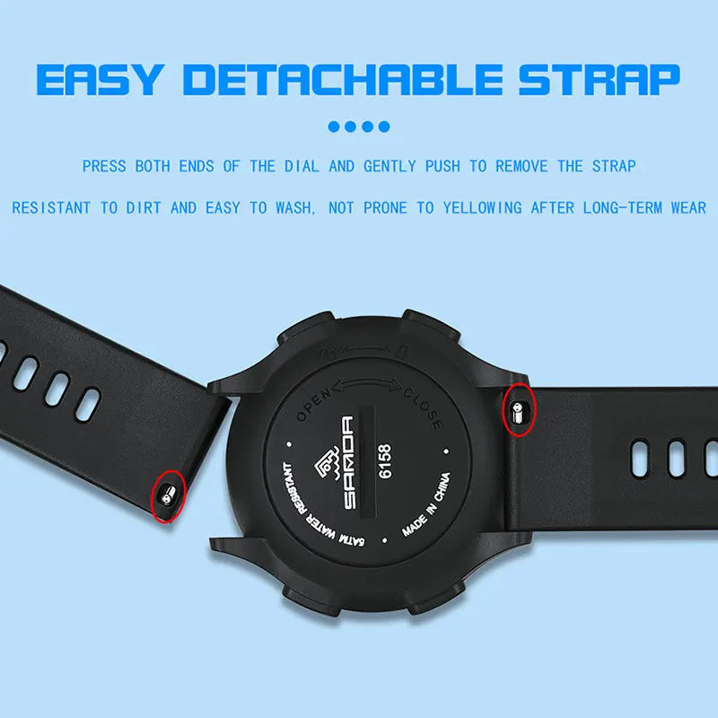 Men's Electronic Watch Large Number Reading time Display Clock Outdoor Sports Stopwatch 50m Waterproof Watch Boys Girls Watches