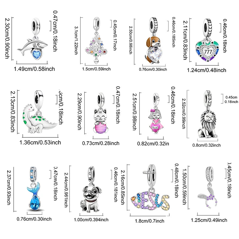 925 Sterling Silver Sunglasses Duck Puppy Cooking Mouse Bead Diy Bracelet Bangle Making Gift Of High Quality Fine Jewelry