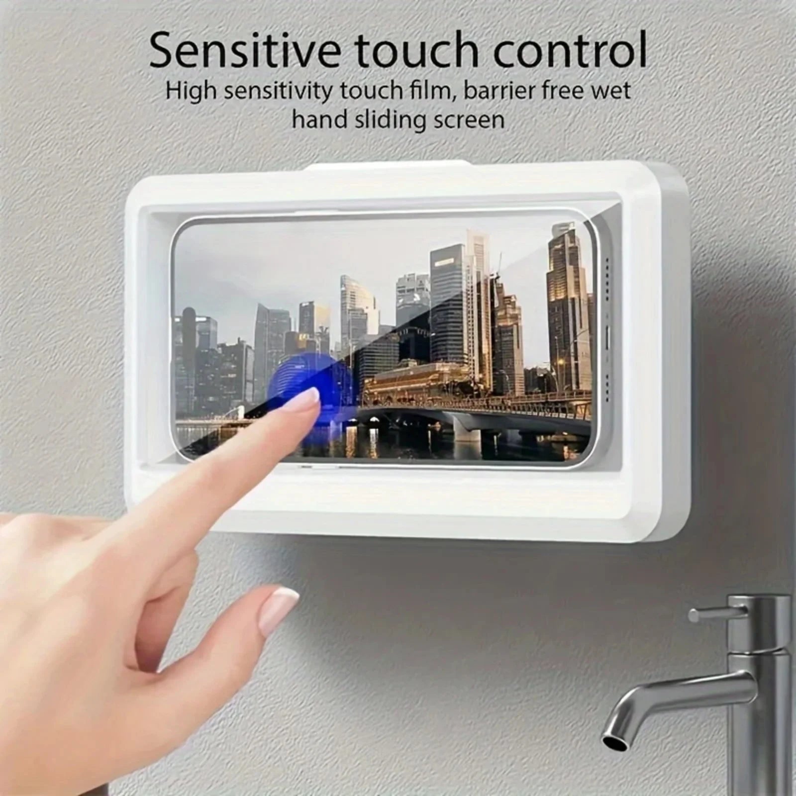 Fixed Universal Waterproof and Anti-fog Mobile Phone Case for Bathroom Shower Phone Holder Waterproof Can Touched Shower Phone