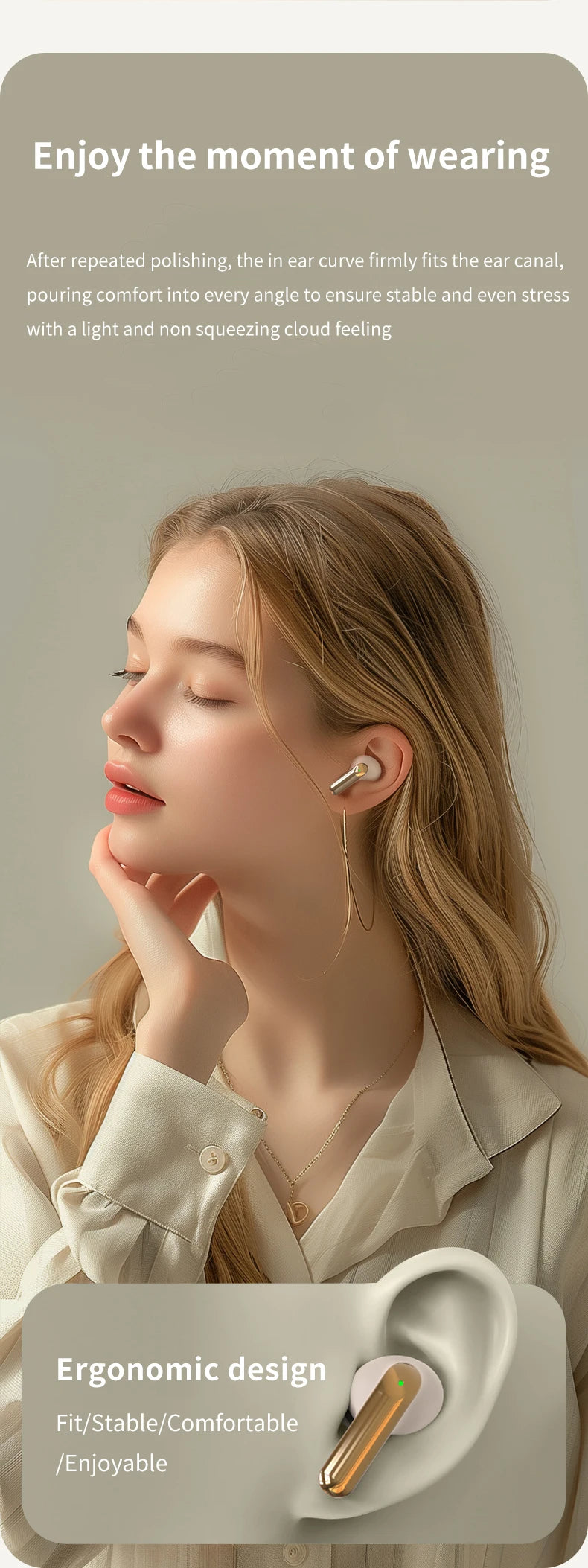 Aigo TA51 True Wireless Earbuds Bluetooth 5.4 Earphones Sports Gaming Headphone Waterproof HD Call ANC 300mah Battery Headset