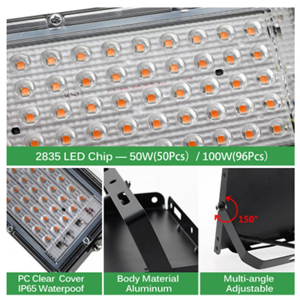 AB08-LED Grow Light Full Spectrum Phyto Lamp For Plants 100W LED Grow Lamp Phytolamp Greenhouse Growth Lighting