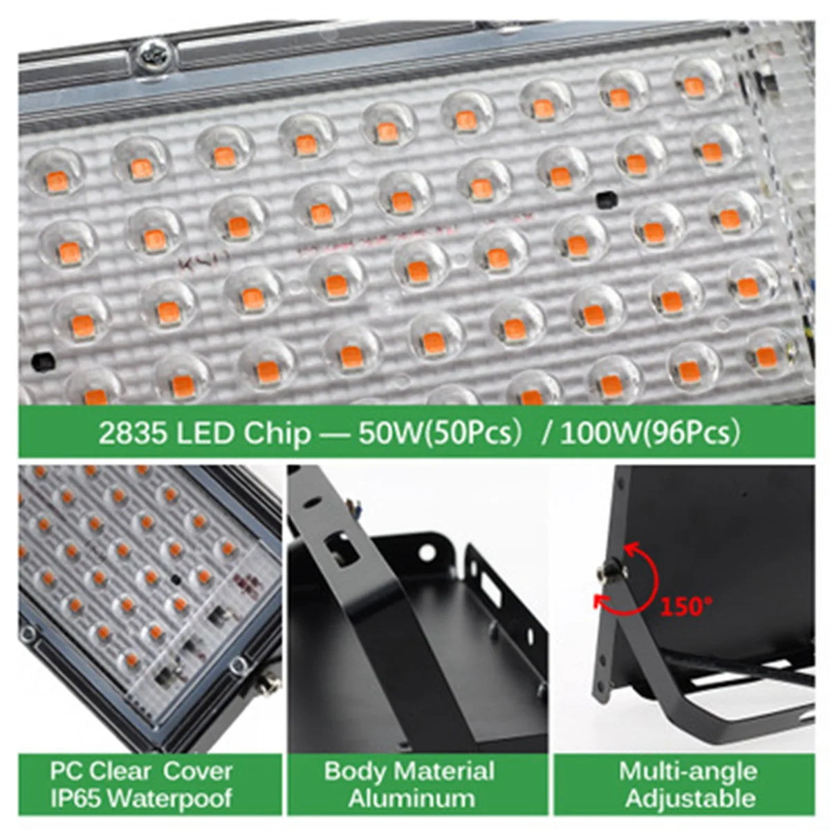 AB08-LED Grow Light Full Spectrum Phyto Lamp For Plants 100W LED Grow Lamp Phytolamp Greenhouse Growth Lighting