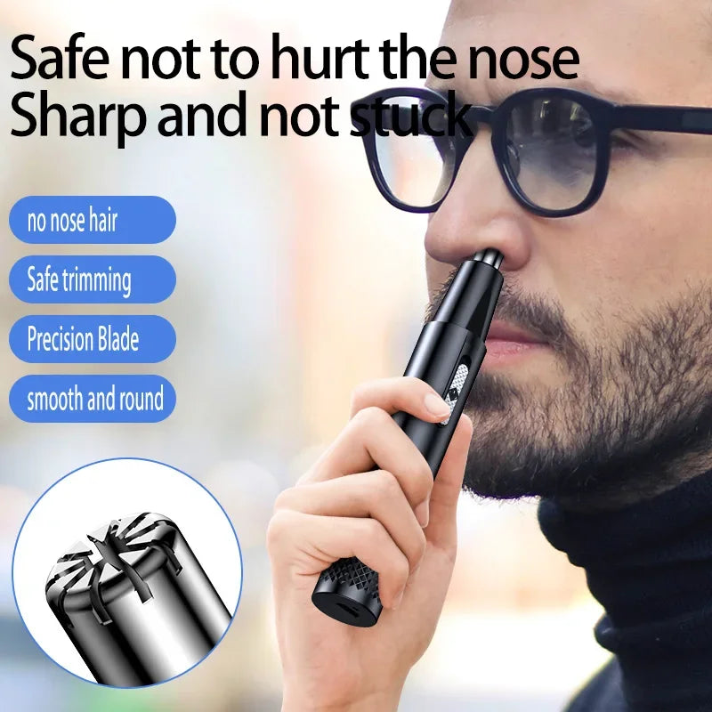 1pcProfessional Nose Hair Trimmer - Compact & Portable,USB Rechargeable Gentle on SkinWaterproof Blades for Easy Cleaning