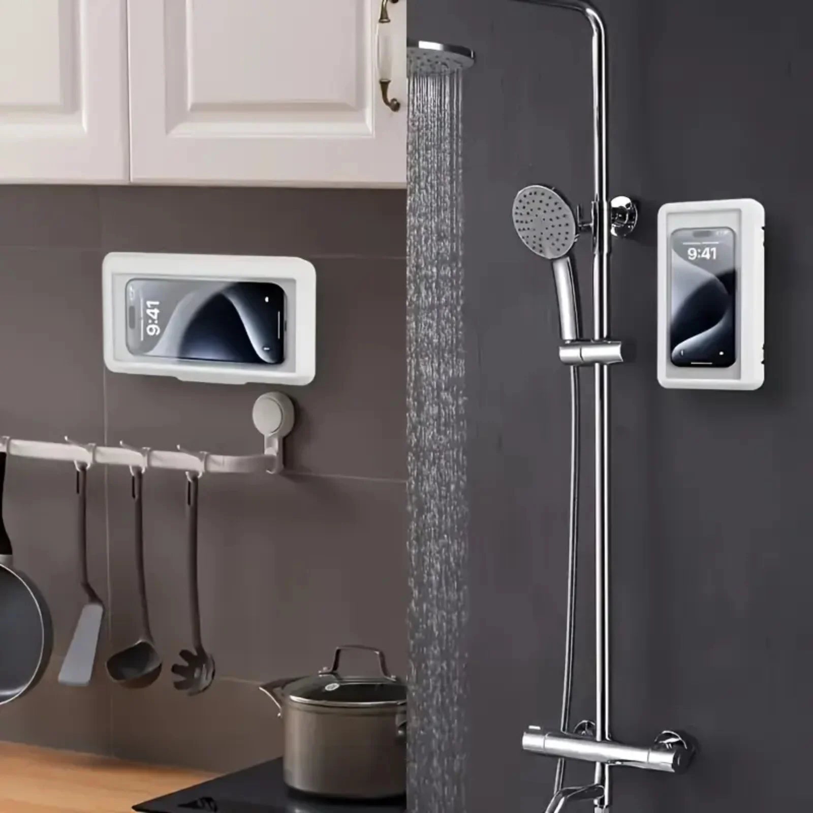 Fixed Universal Waterproof and Anti-fog Mobile Phone Case for Bathroom Shower Phone Holder Waterproof Can Touched Shower Phone