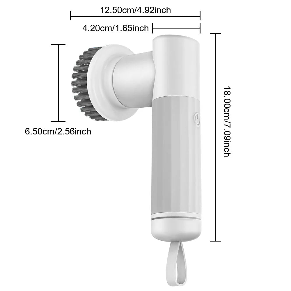 USB Type Kitchen Cleaning Tool Electric Cleaning Brush Handheld Bathtub Brush Cleaner Sink Bathroom Wash Brush 6-in-1