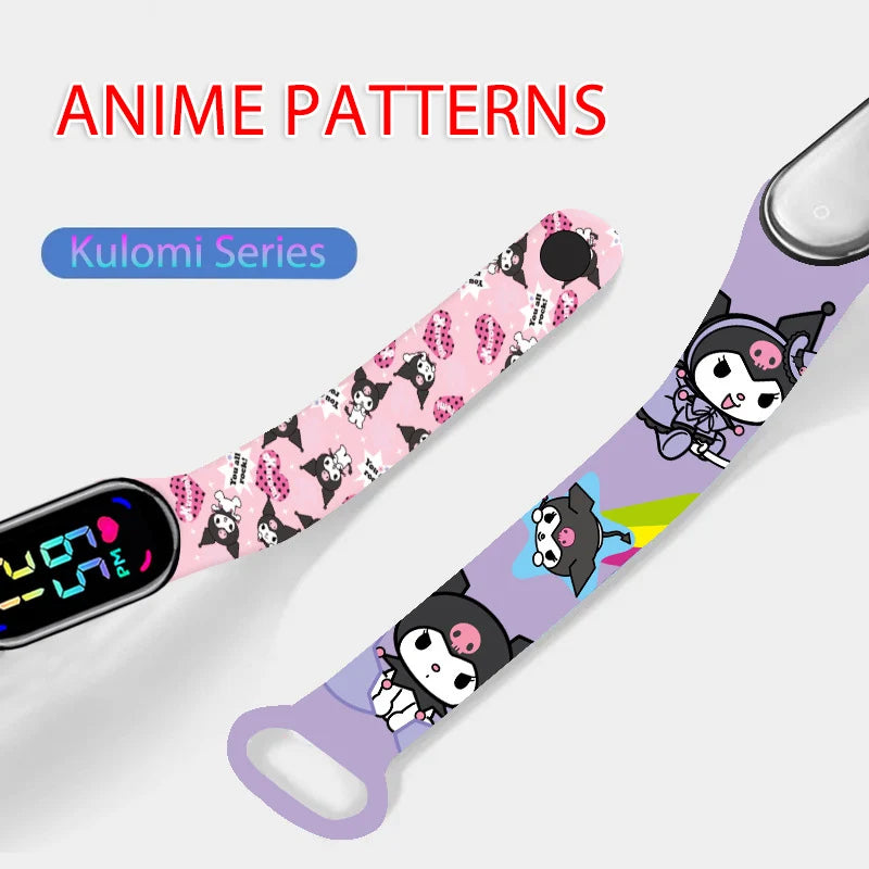 New Kuromi Girls Watches for Kids Sport Wristband Touch Bracelet Waterproof Children Digital Watch Women Clock relogio montre