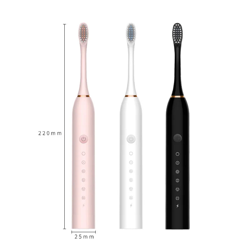 Sonic Electric Toothbrush Adult Smart Timing Tooth Brush Teeth Clean Whitening Fast USB Rechargeable Toothbrush Replacement Head