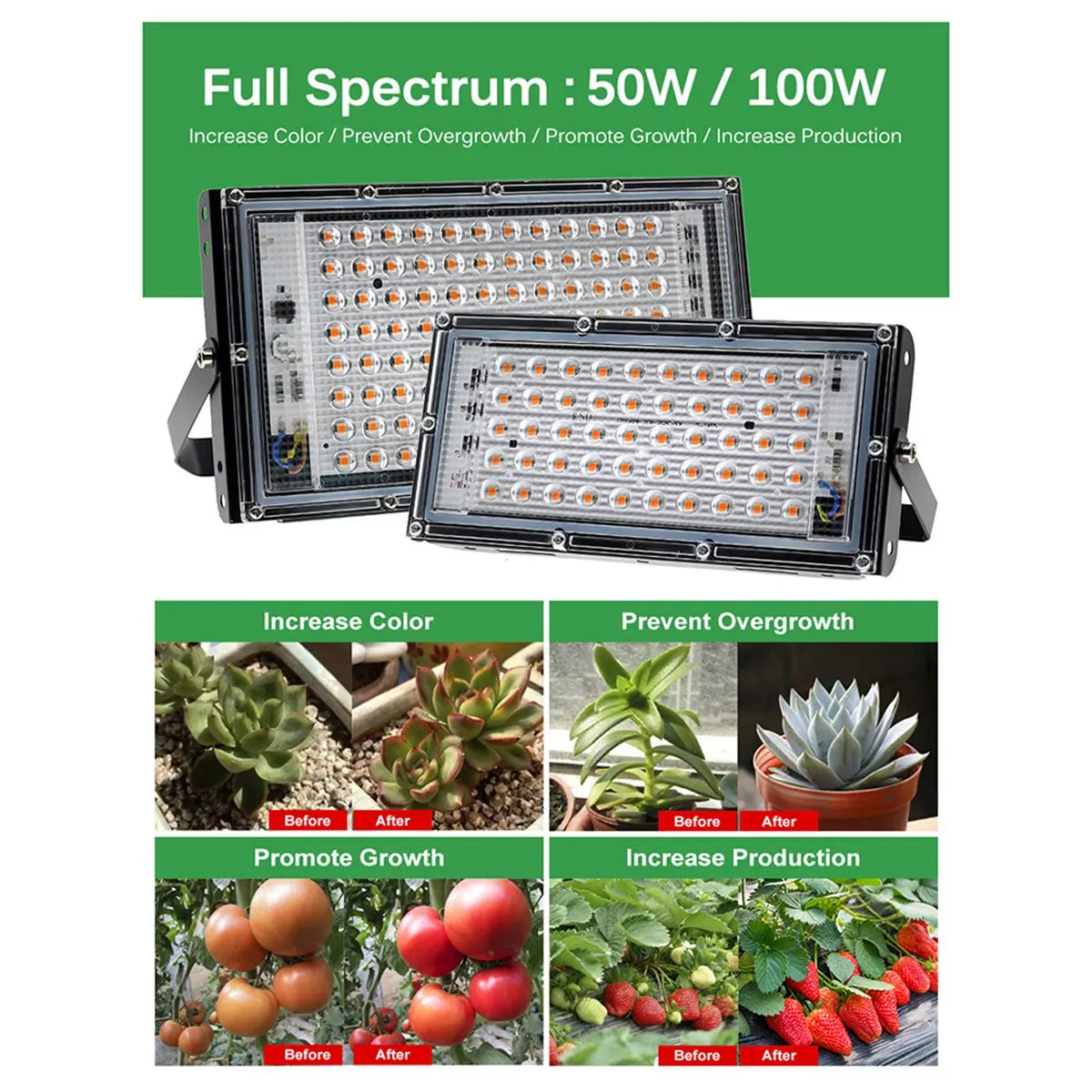 AB08-LED Grow Light Full Spectrum Phyto Lamp For Plants 100W LED Grow Lamp Phytolamp Greenhouse Growth Lighting