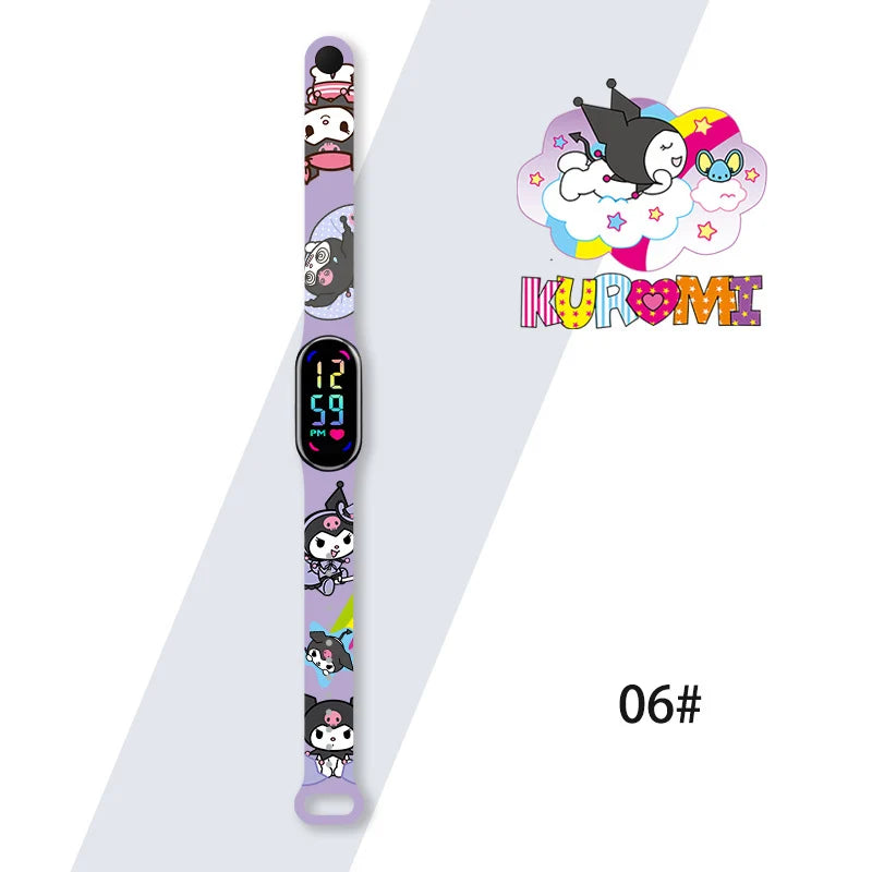 New Kuromi Girls Watches for Kids Sport Wristband Touch Bracelet Waterproof Children Digital Watch Women Clock relogio montre