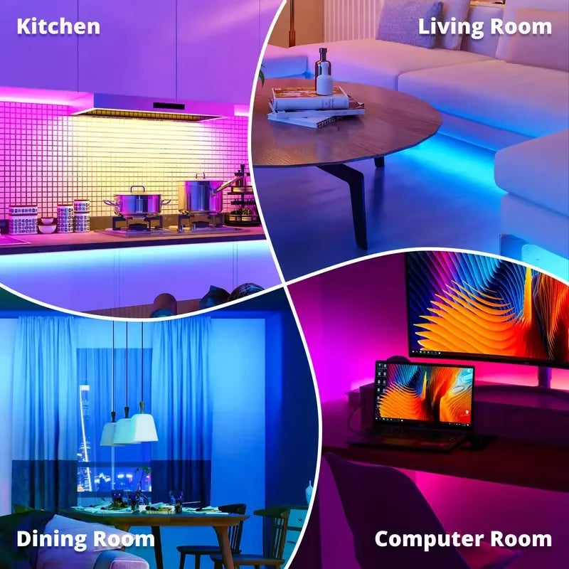 RGB LED Strip Light 24Key Remote Control Flexible Lamp Tape 2835 SMD Diode Ribbon TV Backlight For Home Christmas Party Decor