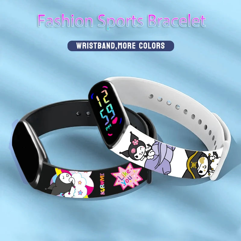 New Kuromi Girls Watches for Kids Sport Wristband Touch Bracelet Waterproof Children Digital Watch Women Clock relogio montre
