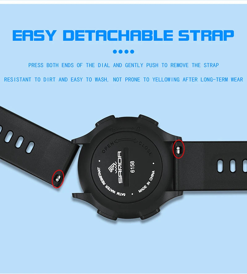 Men's Electronic Watch Large Number Reading time Display Clock Outdoor Sports Stopwatch 50m Waterproof Watch Boys Girls Watches