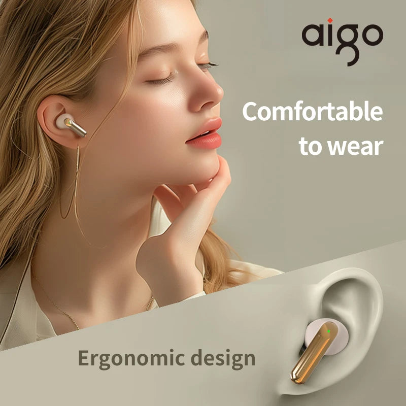 Aigo TA51 True Wireless Earbuds Bluetooth 5.4 Earphones Sports Gaming Headphone Waterproof HD Call ANC 300mah Battery Headset