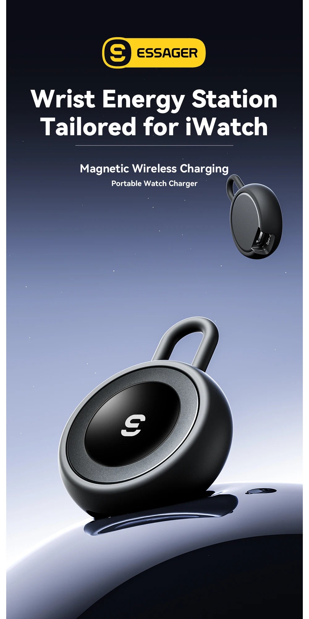Essager USB C Wireless Charger for Apple IWatch 9 8 SE Ultra Protable Magnetic Charger Charging Dock Station Type C Watch Charge