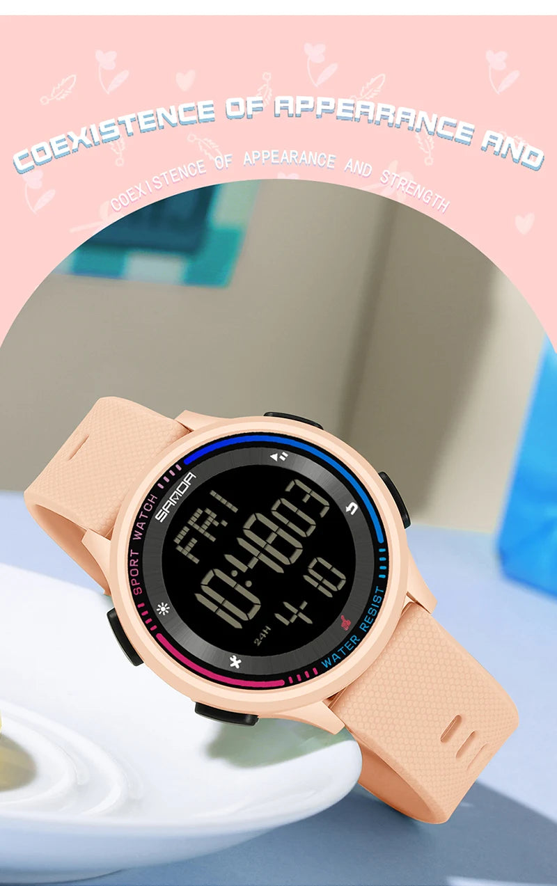 Men's Electronic Watch Large Number Reading time Display Clock Outdoor Sports Stopwatch 50m Waterproof Watch Boys Girls Watches
