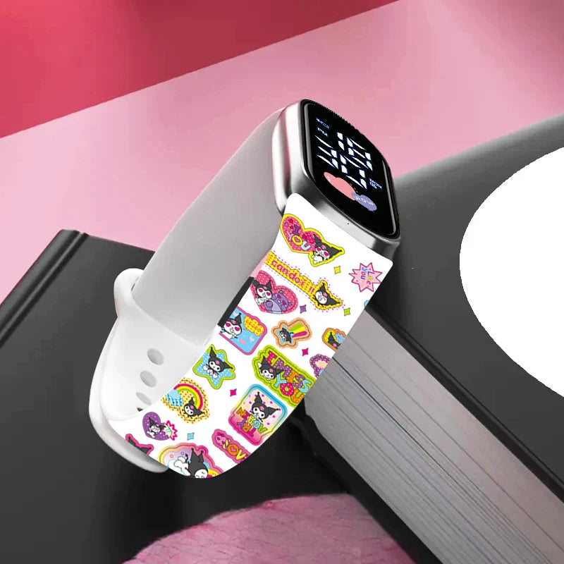 New Kuromi Girls Watches for Kids Sport Wristband Touch Bracelet Waterproof Children Digital Watch Women Clock relogio montre