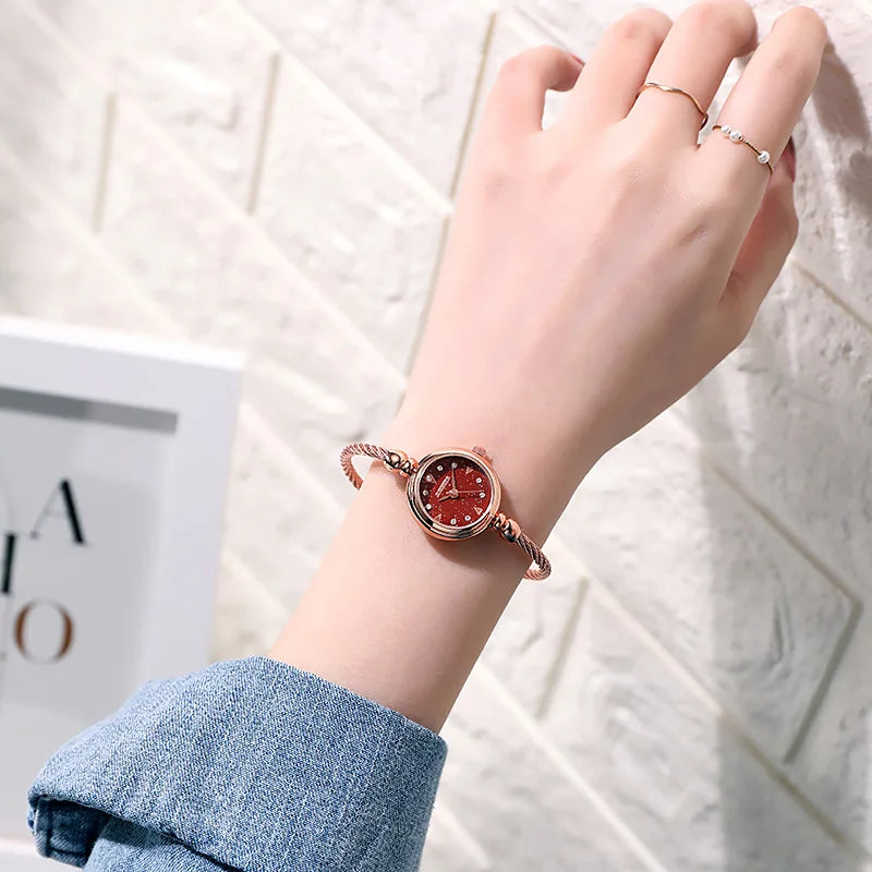 Couple Style Gold Sliver Bracelet Minimalist Wristwatch Fashion Steel Strap Women's Quartz Watch Brand Casual Women's Watcht Set