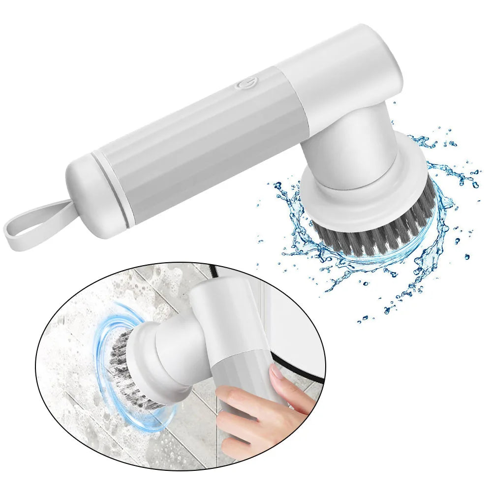 USB Type Kitchen Cleaning Tool Electric Cleaning Brush Handheld Bathtub Brush Cleaner Sink Bathroom Wash Brush 6-in-1